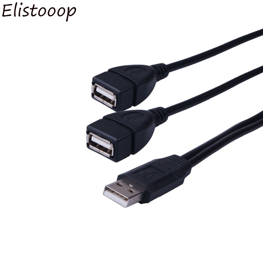 USB 2.0 Hub Male To 2 Dual USB Female Jack Splitter Hub Power Cord Adapter for PC Phone Laptop Extension Cable