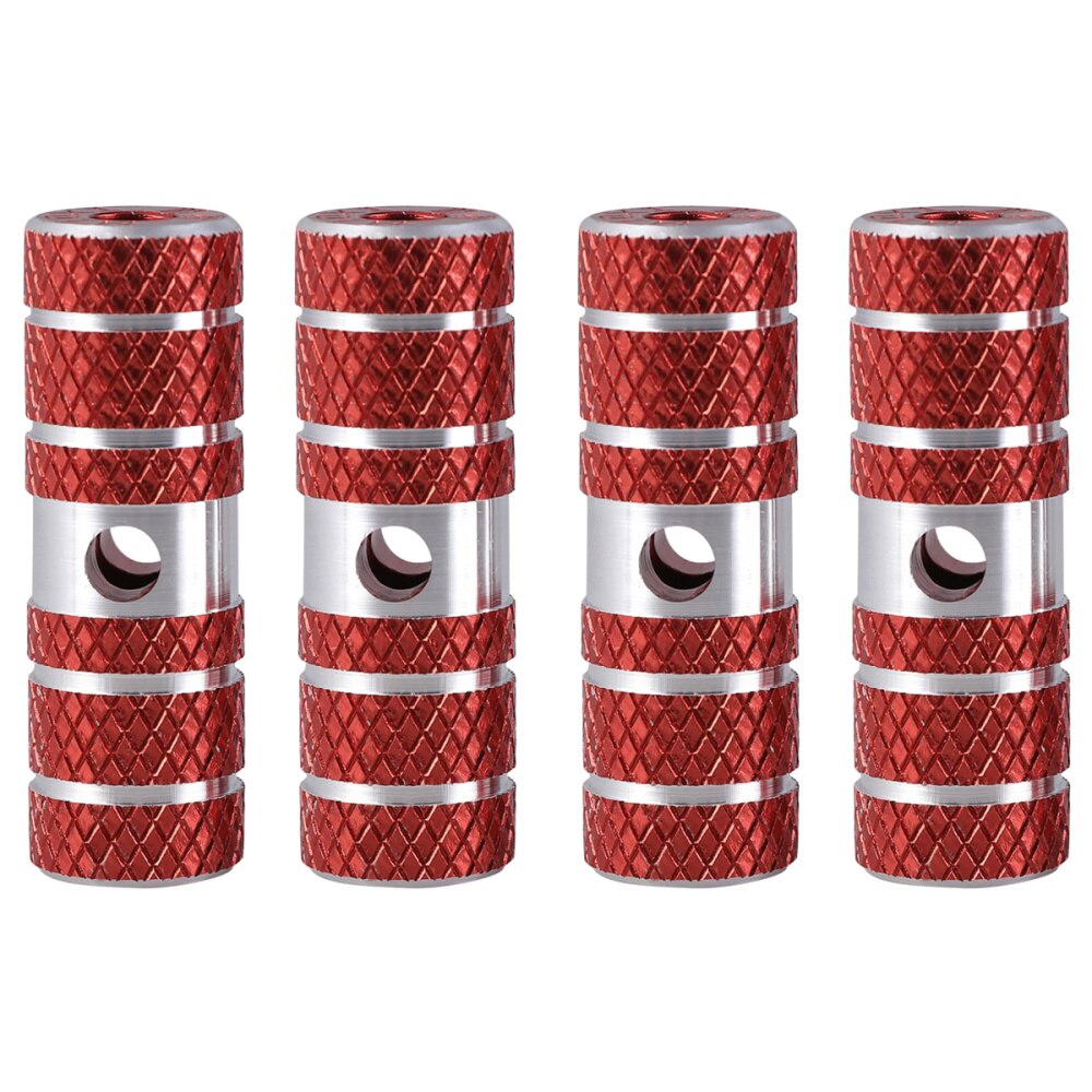 Een paar aluminiumlegering fiets cilinder stoel as stunt pegs voor mountainbike (zwart): Rood 2
