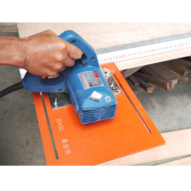 Cirkelzaag Geleiderail Snijmachine Geleiderail Plaat Verstelbare Saw Base 250x300mm voor 4 inch Saw blade