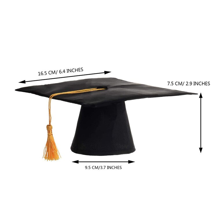Gorros de graduación para mascotas, sombreros de graduación para perros pequeños con borla amarilla, disfraz para perros y gatos, accesorio de para vacaciones