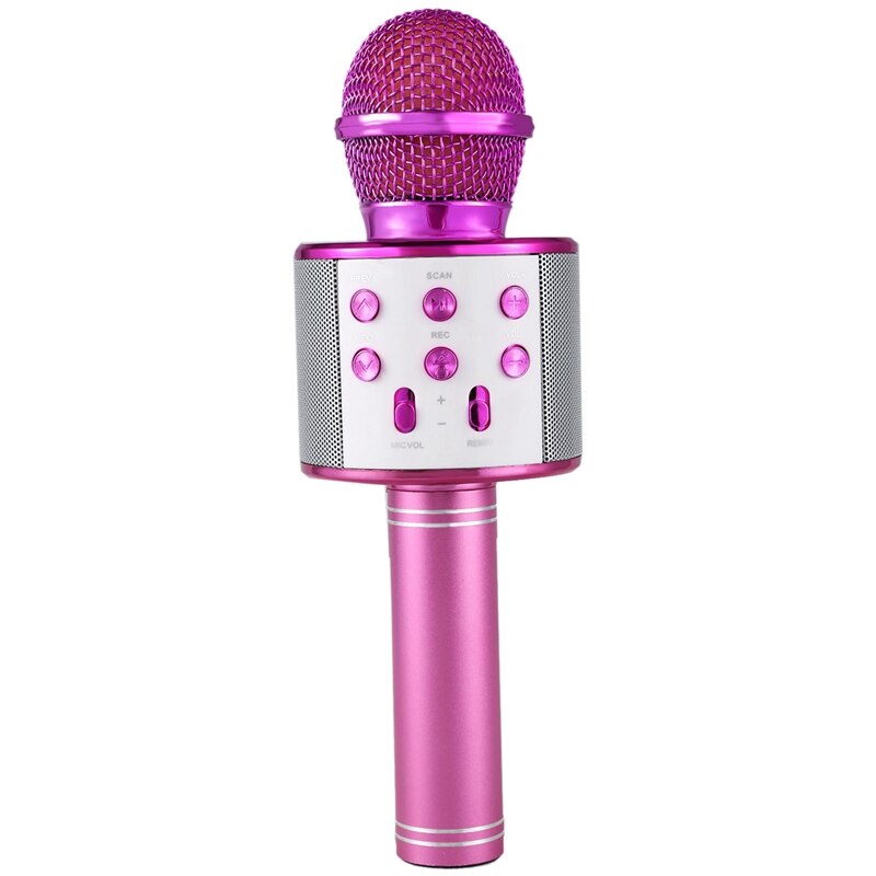 Wireless Karaoke Microphone Portable Bluetooth mini home KTV for Music Playing and Singing Speaker Player Selfie PHONE PC: Purple