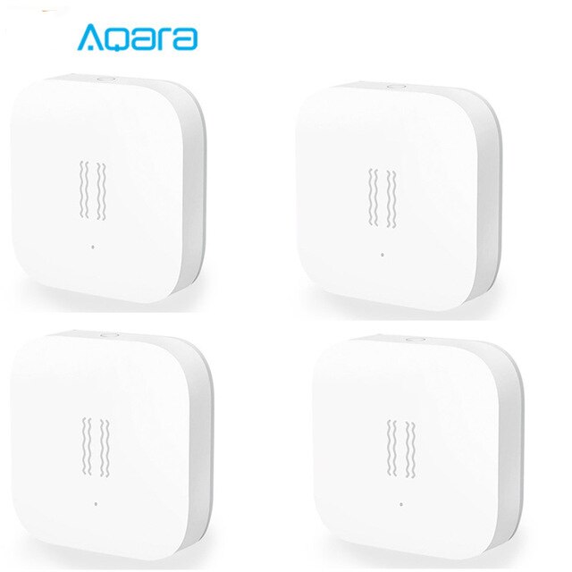 Aqara Vibration Sensor Sleep Valuables Alarm Monitor Detection Shock Motion Zigbee Support Xiaomi Mijia Smart Home Original: 4pcs Vibration