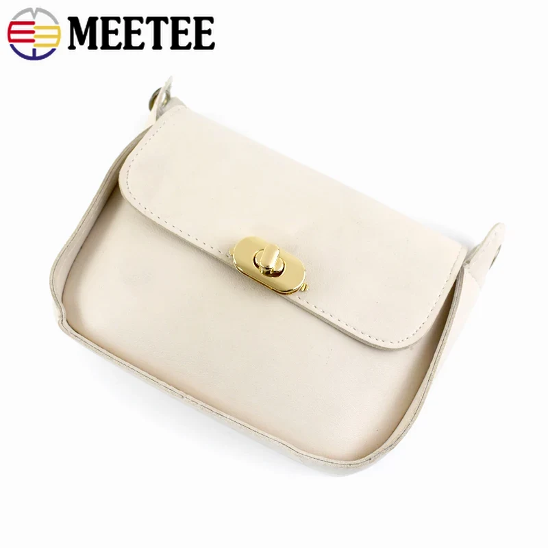 2/4/10Pcs Meetee 35*18mm Metal Bag Lock Clasp Handbag Twist Turn Locks Buckle Oval Twisting Replace Clasps Hardware Accessory