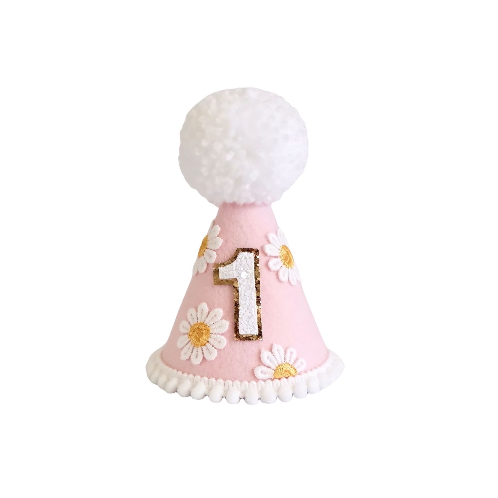Daisy boho 1st bursdagskrone rosa krem til babyshower festhatt første gammel hodeplagg fotorekvisitter: Oliven
