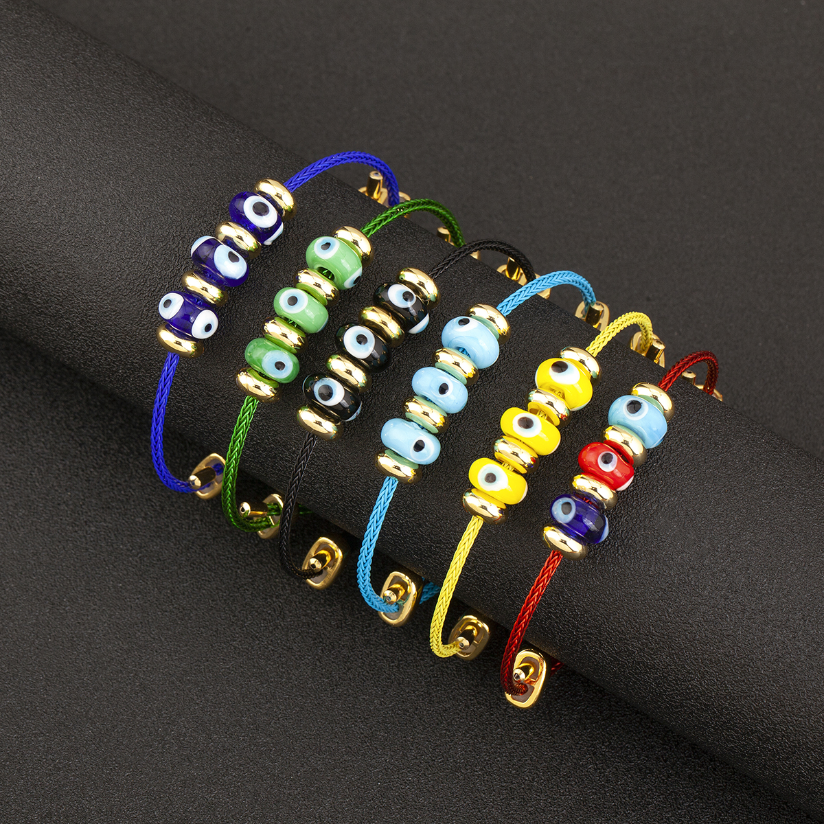 Nidin nueva pulsera de cuerda de ojo malvado turco de la suerte ajustable para mujeres estilo Punk de personalidad de joyería