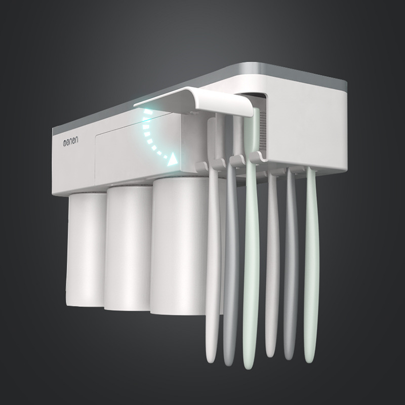 Magnetische Tandenborstel Houder Met Tandpasta Knijper Met Cups Voor 2/3 Personen In Badkamer Opbergrek Nail Gratis Mount