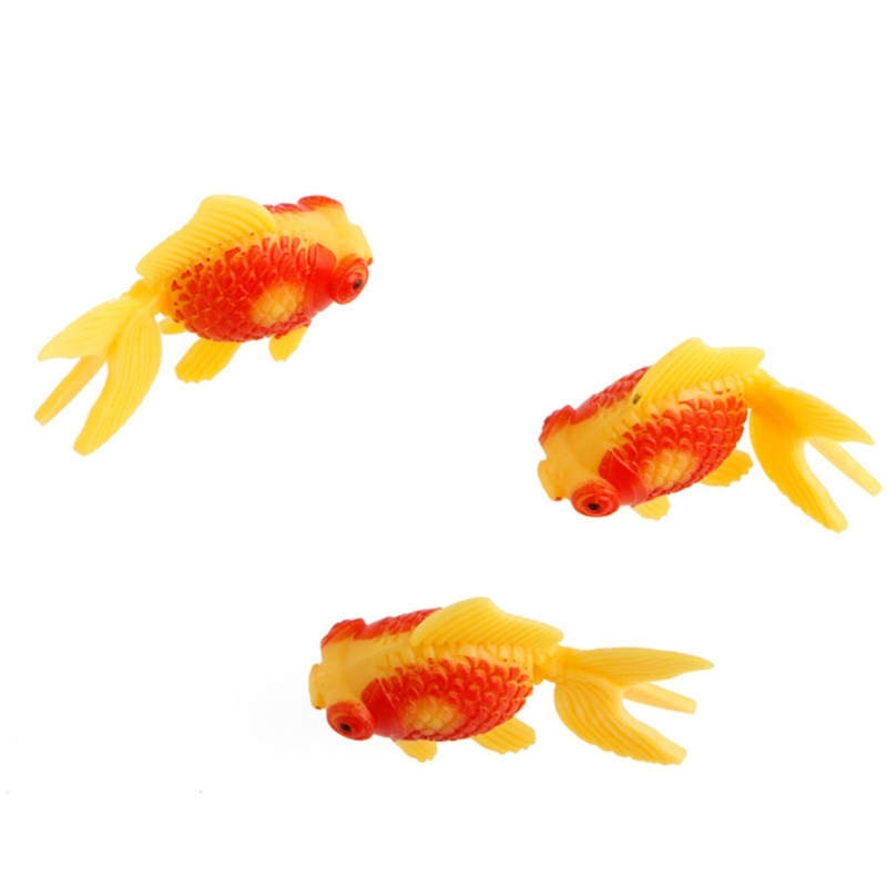 3 piezas de peces pequeños en movimiento artificiales, peces dorados de plástico, decoración de acuario realista para peces para
