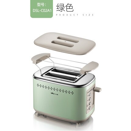 DSL-C02D2 Pink Multi-functional Breakfast Toaster Mini-toaster: Green