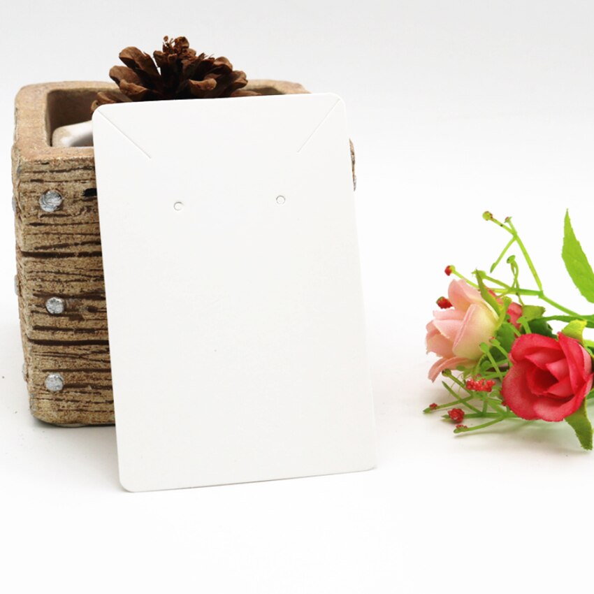 50 stücke 6x9cm Ohrringe und Halskette Anzeige Karten Karton Ohrring Paket Hängen Schild Karte für Ohr Nieten ohrring Halsketten: Weiß 50Stck