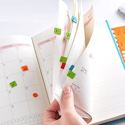 5 vellen Zelfklevend Mini DIY Lederen Maandelijkse Kalender Index Tabs voor Afspraak Boek Evenementen Dagboek Scrapbook Planner