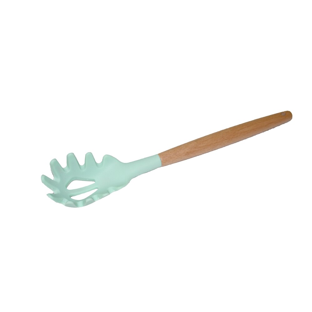 Utensilios de cocina con mango de madera, cabezal de silicona, cuchara para Pasta, batidor de huevos, espátula, utensilios de cocina, 1 unidad: Pasta server