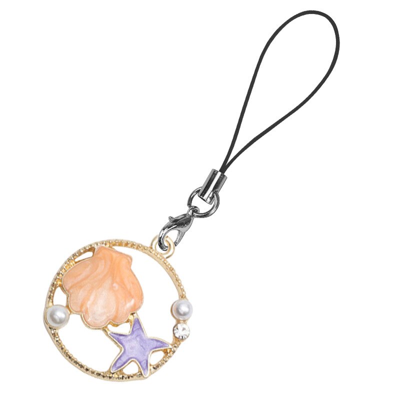 2020 nova chegada 1 peça de alta qualidade metal moda escudo estrelas cinta do telefone móvel bonito chaveiros cordão decoração do telefone: 1