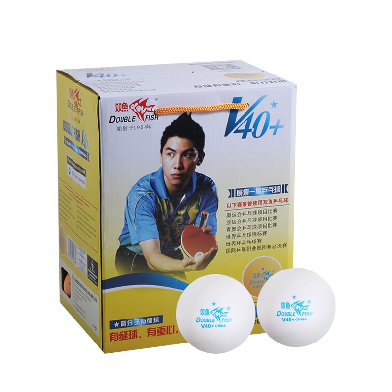 Originele Dubbele Vis Wit V40 + Training Materiaal Seamed Pingpong Bal Ping Pong Ballen 100 stks/doos