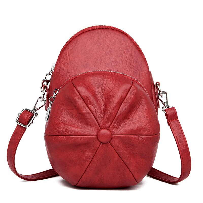 Ny lueform tilfeldig damevesker og håndvesker crossbody miniveske pu lær kvinnelig skulderveske trendpose: Rød