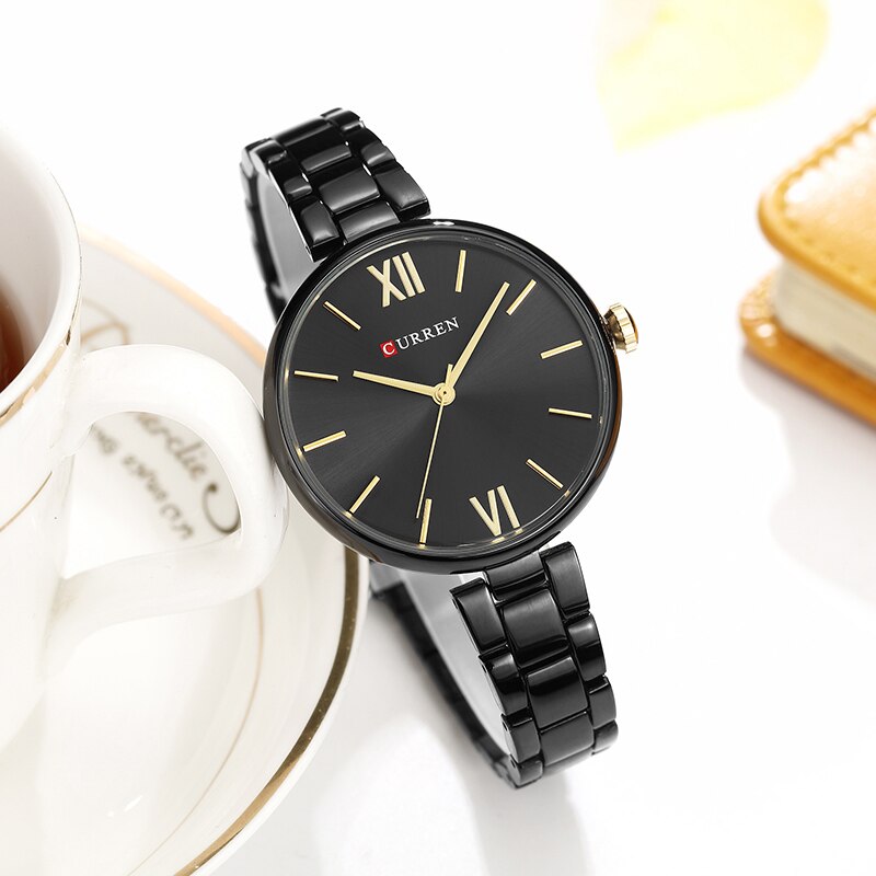 CURREN Vrouwen Horloge Mode Luxe Horloge Reloj Mujer Rvs Vrouwelijke Klok Quartz Armband Horloge Klok