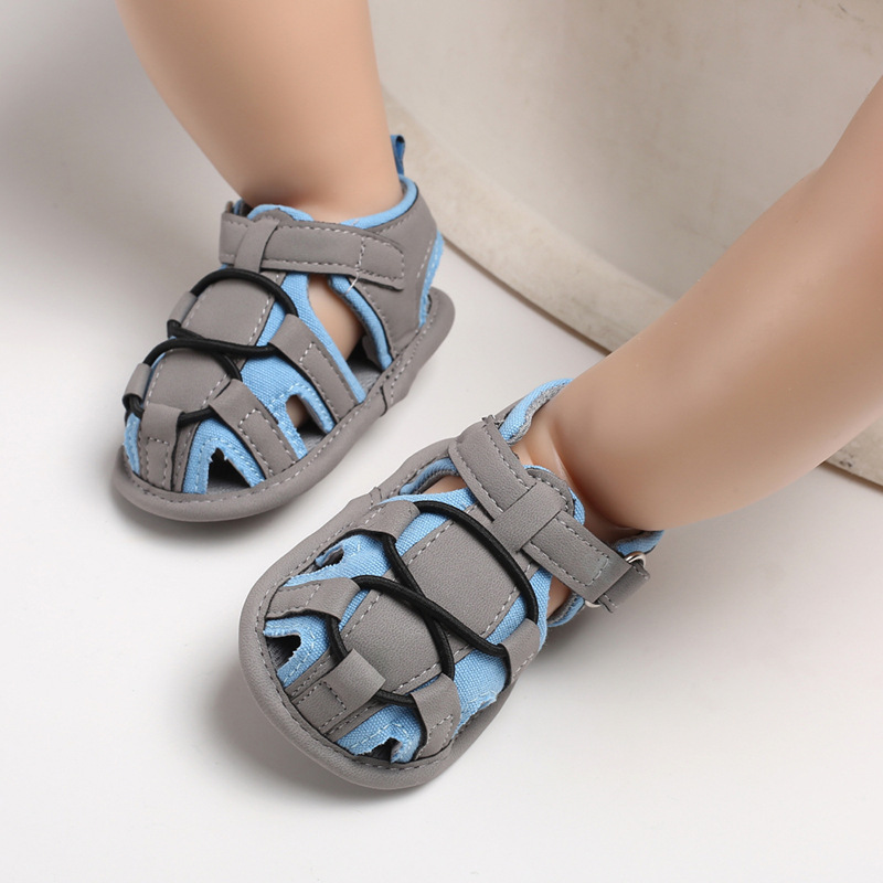 Baby Boy Sandals Cotton Fabric 0-1 Years Old Infant Walking Shoes Baby Shoes Soft Soles Balcony Sandals Summer Toddler Sandals