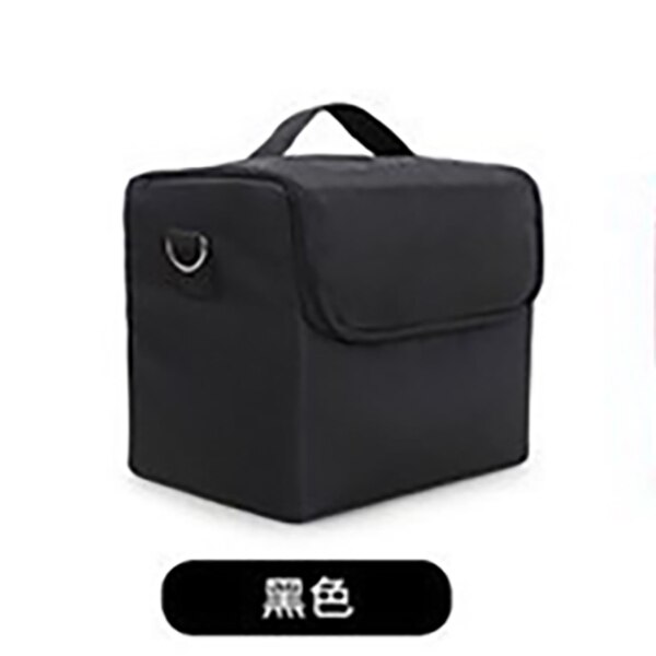 Bolsa de cosméticos de para mujeres, maquillaje, tablilla multicapa, estuche de almacenamiento de gran capacidad, Maleta de varias capas: black