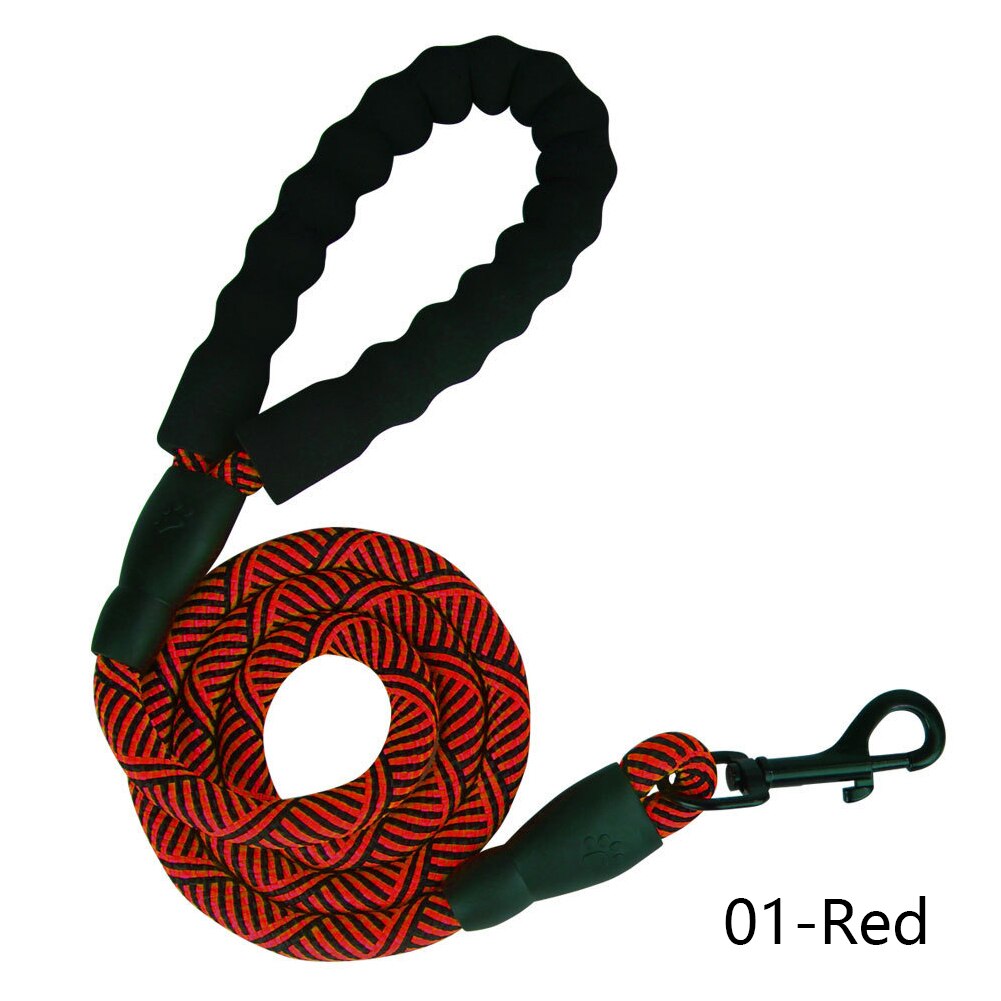 Durable Dog Slip Rope Nylon Leash Adjustable Loop Collar Comfortable Leash Supports The Strongest Pulling Large Medium Dogs: Red