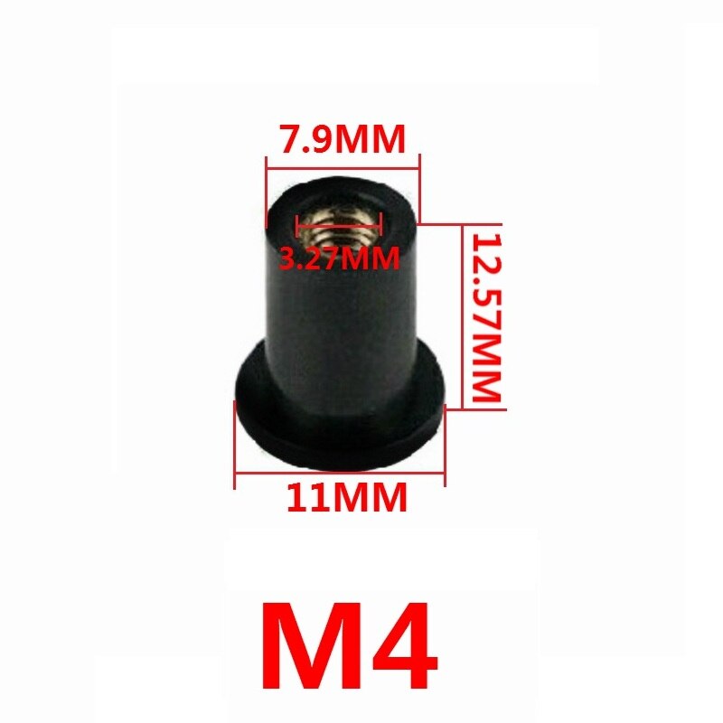 Motorfiets M4/M5/M6 Rubber Goed Noten Blind Sluiting Voorruit Voorruit Kuip Cowl Fastener Schroeven Universele