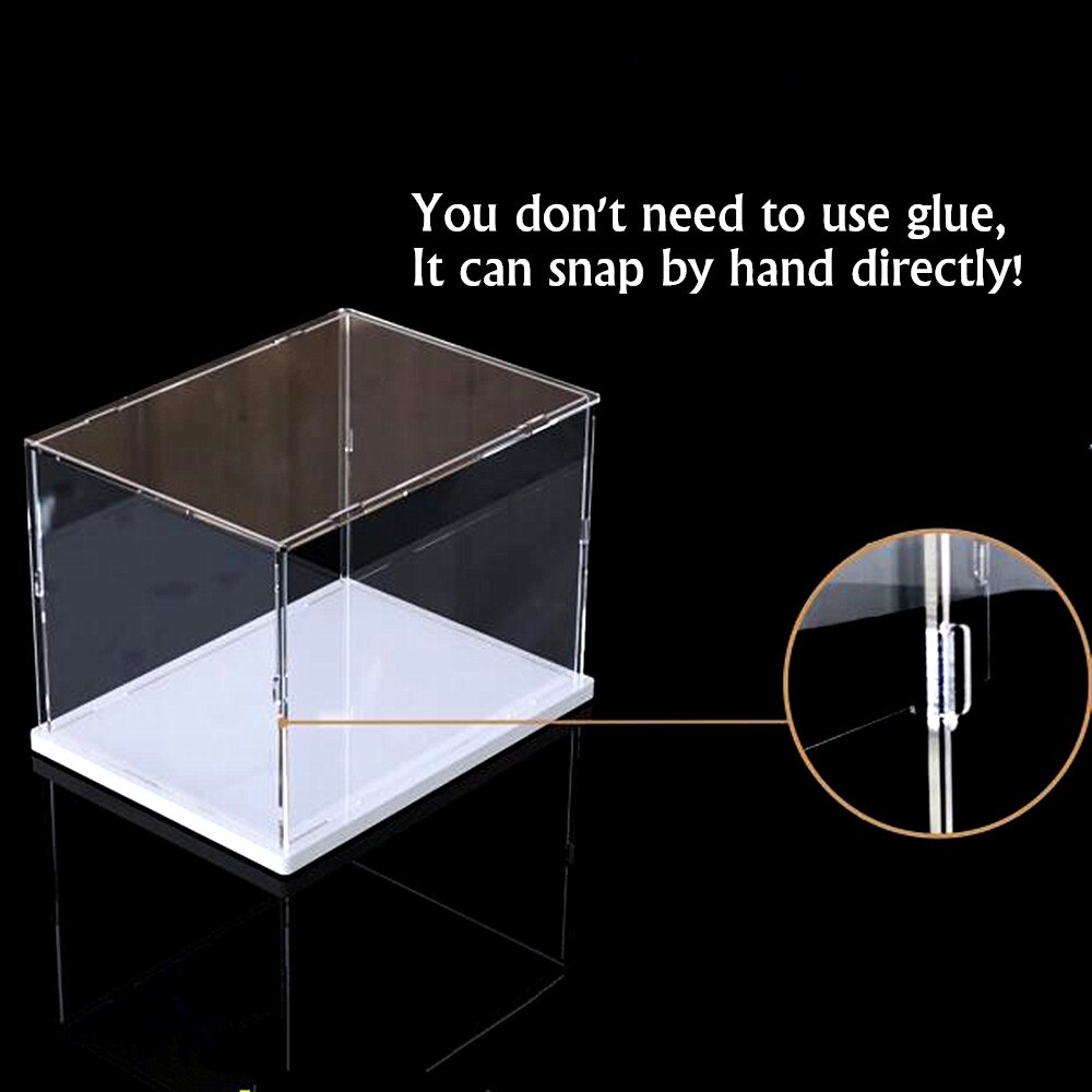 Acrylic Display Collect Dust Cover Cabinet for Model Hand-Made Doll Collection Case10x15cm with Light Easy-Install 1pc