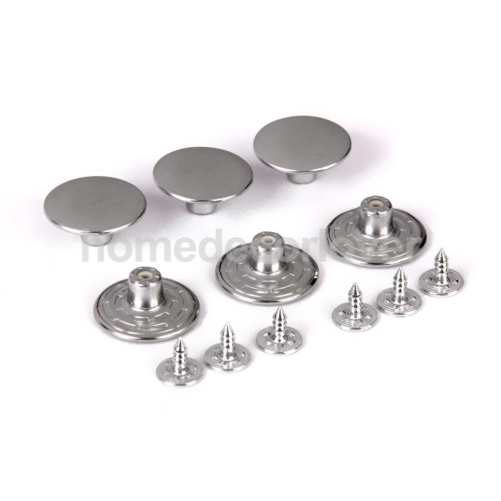 6 sets 20mm denim jeans knutselknopen, hamer erop, geen naaien, zilver, doe-het-zelf reparatie