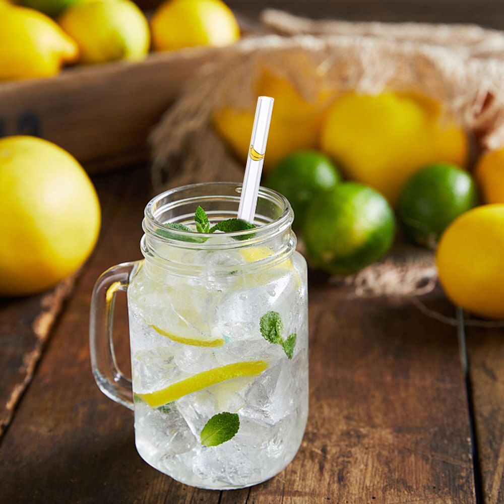 5PCS Straw Transparent Glass Straw Drinking Straw