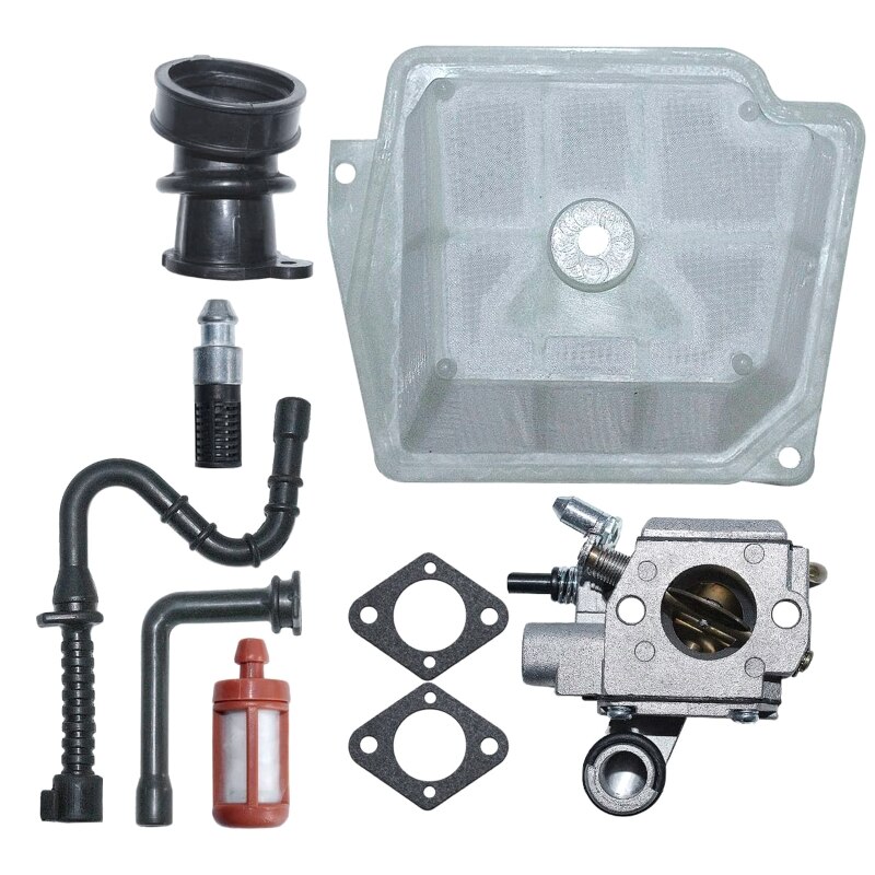 Hippotech Vergaser-Set Für Stihl Kettensäge MS361 – Inkl. Kraftstoffleitung, Filter & Zündkerze