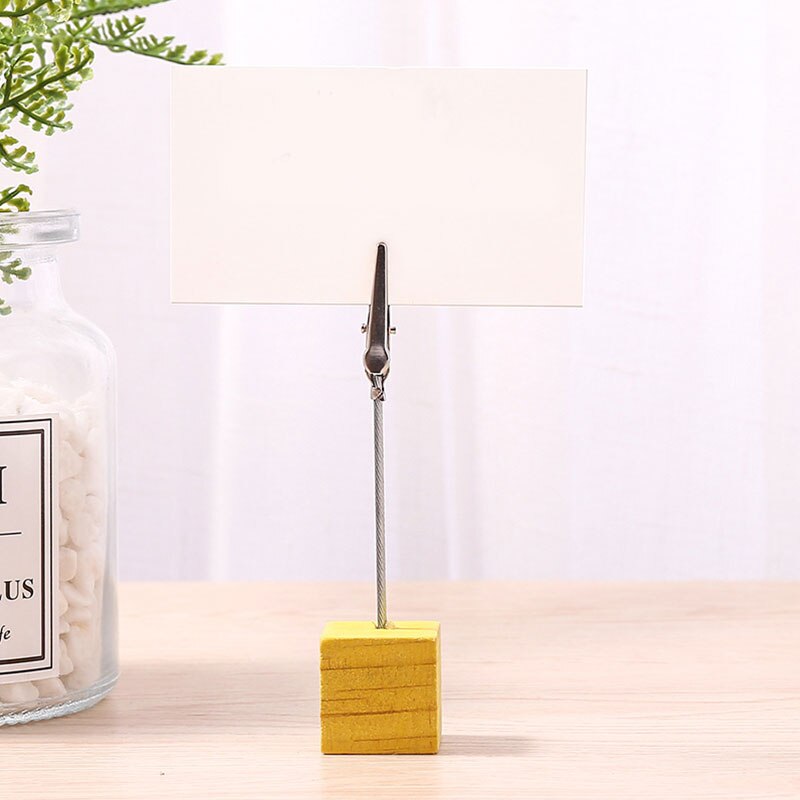 color log square message folder wrought iron memo folder memo folder desktop ornament postcard holder: yellow