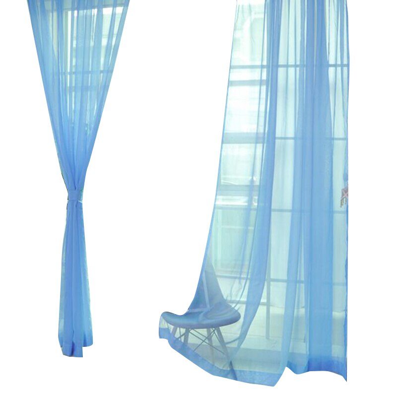 1pc ren farge bryllup glassgarn gjennomsiktig vindusskjerm ferdig gardiner hjem dekorasjon 100 x 200cm