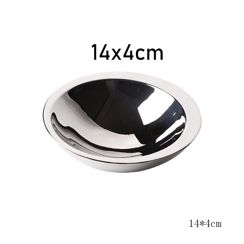 High End Restaurant Model Room Dining Table Setting Set Dinner Plate Round Acrylic Tray Mat Stainless Steel Bowl: 5