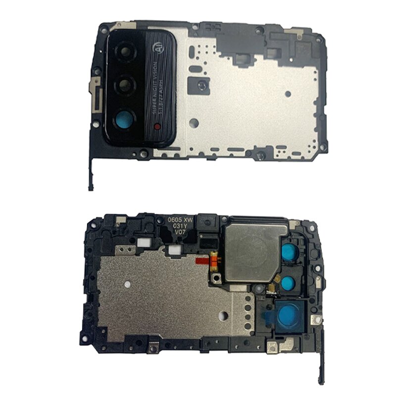 Achter Back Camera Lens Glas Met Metalen Frame Houder Voor Huawei Honor X10 Max 5G Luidspreker Reparatie Vervanging onderdelen