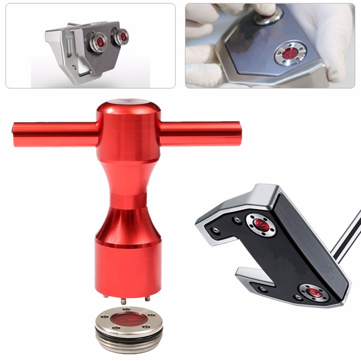2 Stck Für Titleist-Scotty-Cameron Putter rot Golf Gewichte + Schlüssel Schlüssel Werkzeug 10g/15 g/20g/25g/30g/35g/40g Enthalten Gummi Ringe