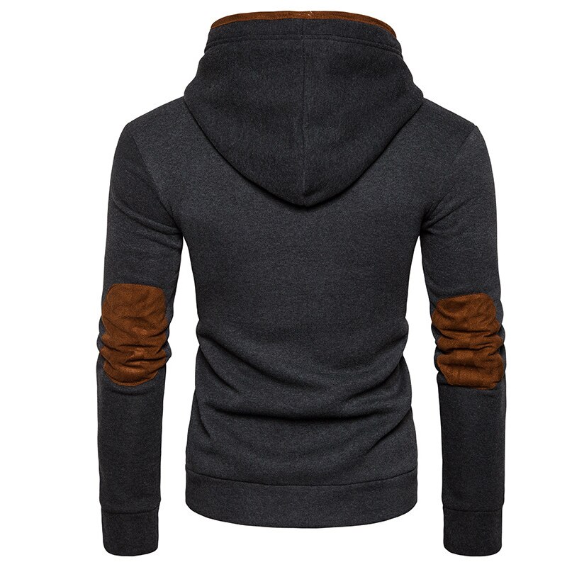 Quente 2021 inverno ao ar livre antumn com capuz jaqueta botão dos homens cor correspondência cardigan engrossar velo jogging masculino hoodies camisola