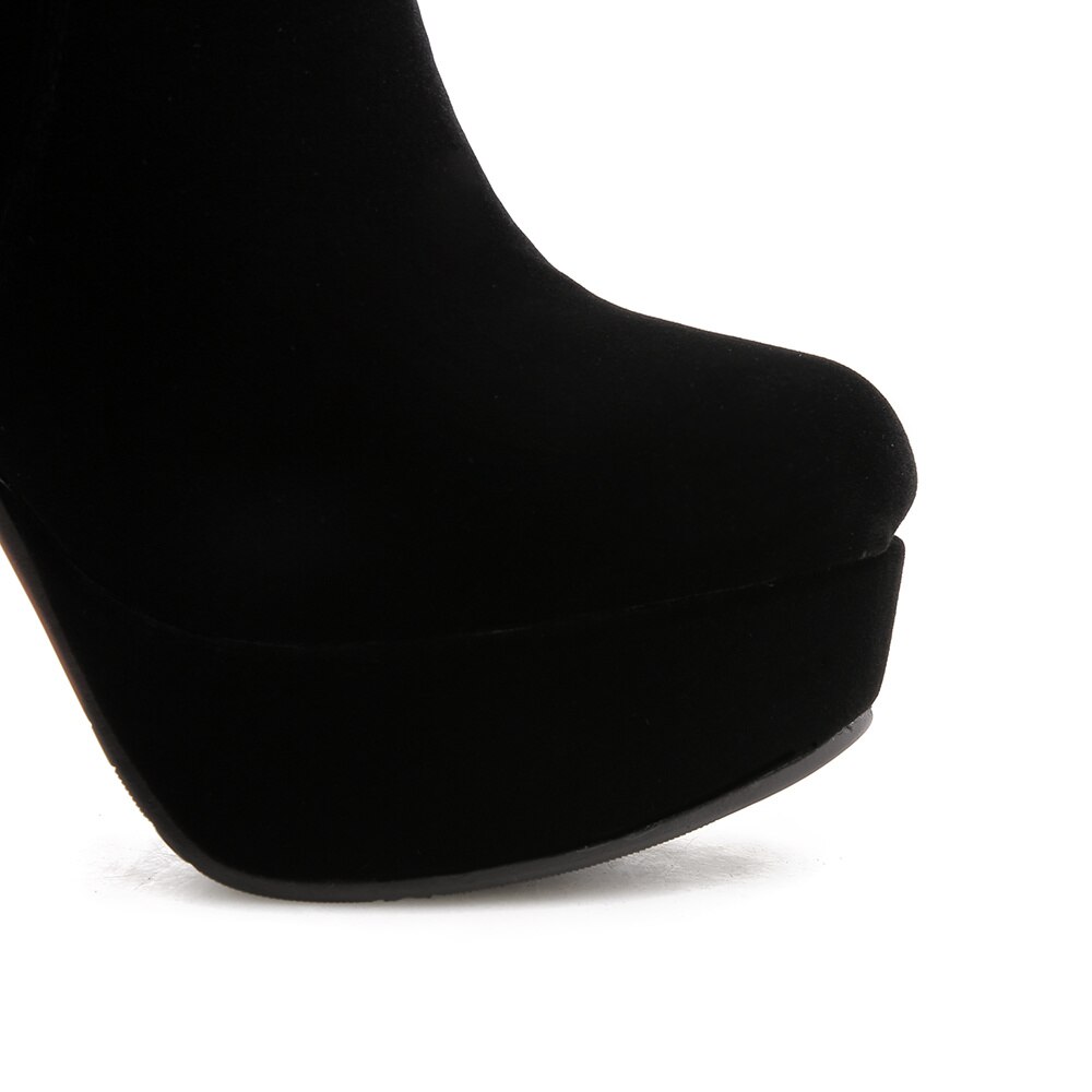 QZYERAI, nueva otoño , botas sobre las rodillas con tacón alto para mujer, botas termales de terciopelo para mujer, cremalleras, zapatos de mujer a la , talla 34-42