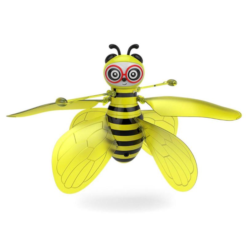 Infrared Remote Control Aircraft Induction Toys Simulation Yellow Electronic Toys Hover Bee Universal Stable Indoor Helicop N2M8