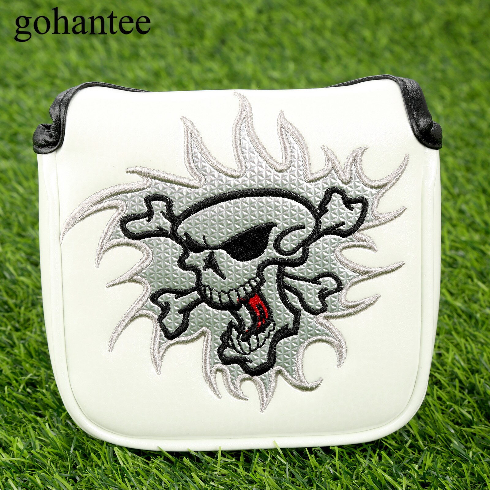 1 Pc Square Golf Putter Headcover PU Leather Golf Club Head Covers With Magnetic Closure Fit All Mallet Style Putters 4 Colours: White