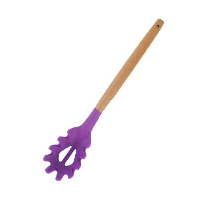 1pc lila träsilikon köksredskap sked soppvändare spatel tång nonstick köksredskap bakprylar redskapsredskap de cocina: Armégrön