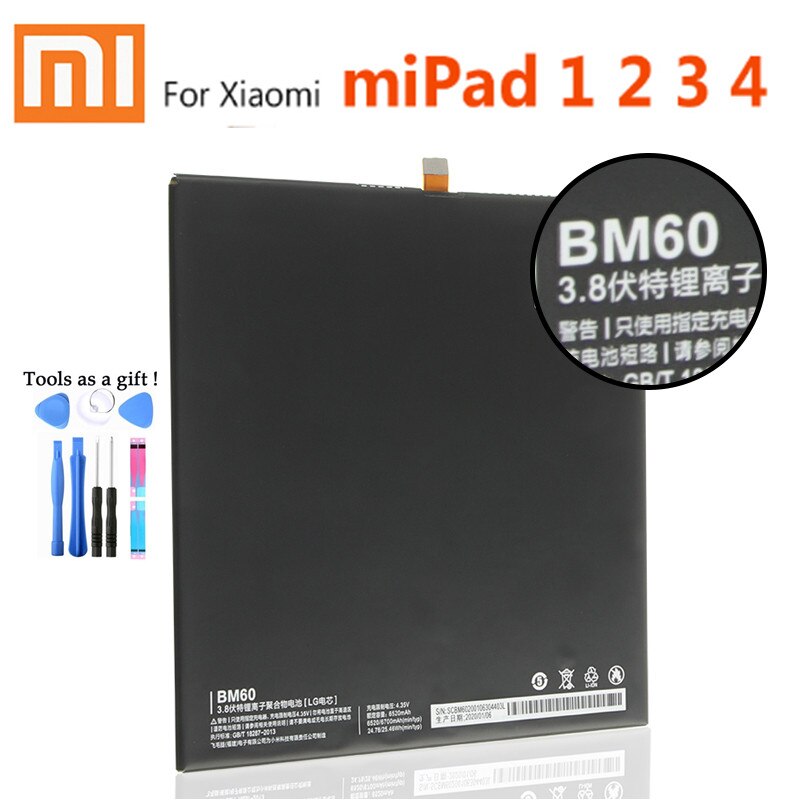 6600mAh BM60 BM61 BM62 BN60 Battery For Xiaomi miPad 1 2 3 4 miPad MEC91 Bateria mi Tab 1 2 3 4 +Tracking Number