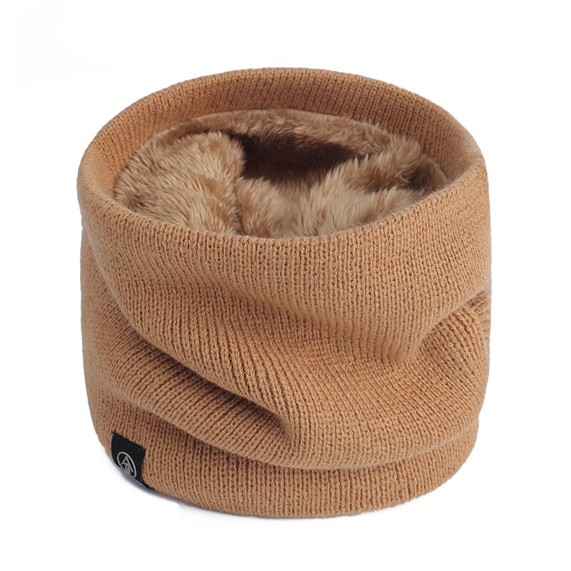 Female Winter Warm Scarf Solid Chunky Cable Knit cotton Snood Infinity Neck Warmer Cowl Collar Circle Scarf Women Men: Yellow