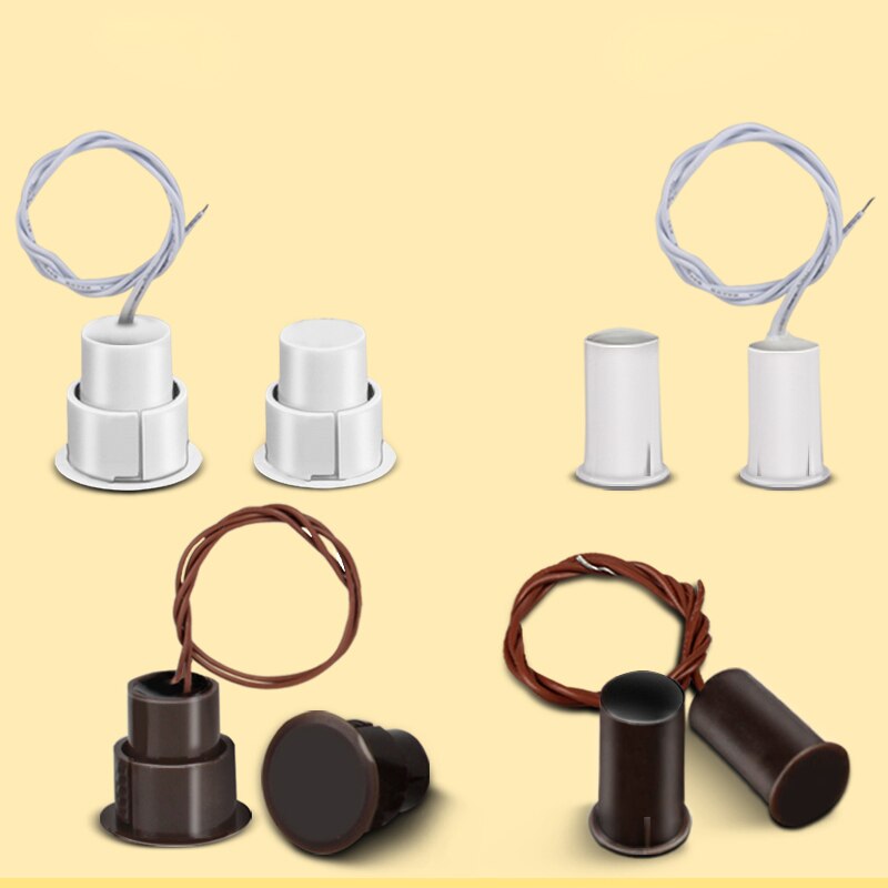 10 Pcs Wired Door Window Sensor Recessed Magnetic Contacts Security Reed Switch Alarm For Home Security Alarm White