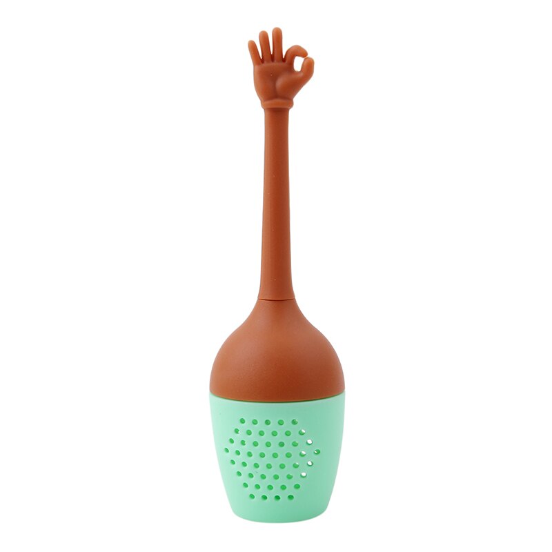Grappig Hand Gebaren Thee-ei Zwarte Thee Zeef Siliconen Loose Leaf Herbal Spice Houder Thee Brouwen Gereedschap