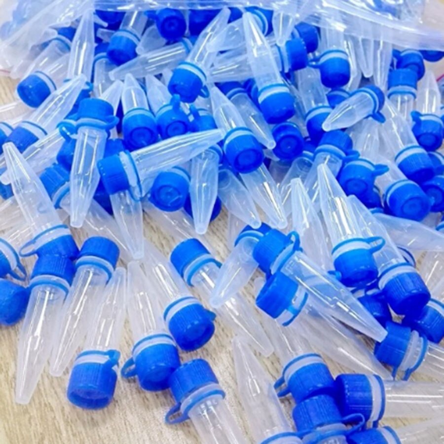 100pcs Pack 1.5ml Screw Cap Skirted Centrifuge Tube for Lab Experiment Plastic Centrifugal Freezing Tube