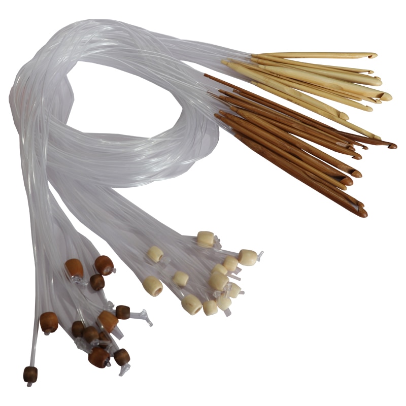 12 stuks set set van rondbreinaalden DIY dubbele Cusp haaknaalden set van zachte buis 100% bamboe ronde naaien needles120