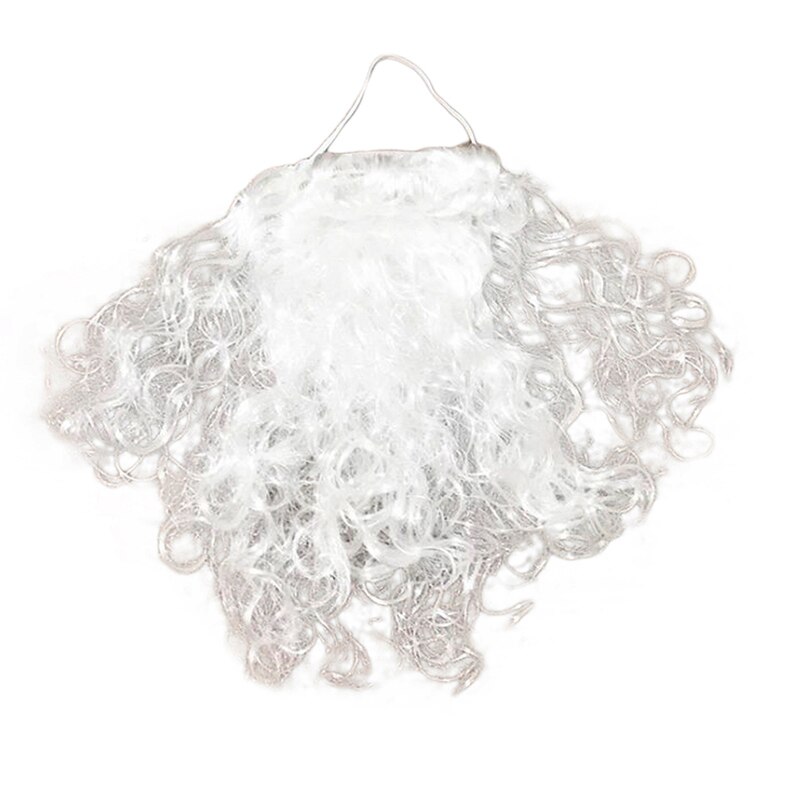 Sombrero de bigote de Papá Noel blanco , disfraz de disfraz, peluca de mago y barba, conjunto, decoración para de Navidad, halloween: High-end beard adult