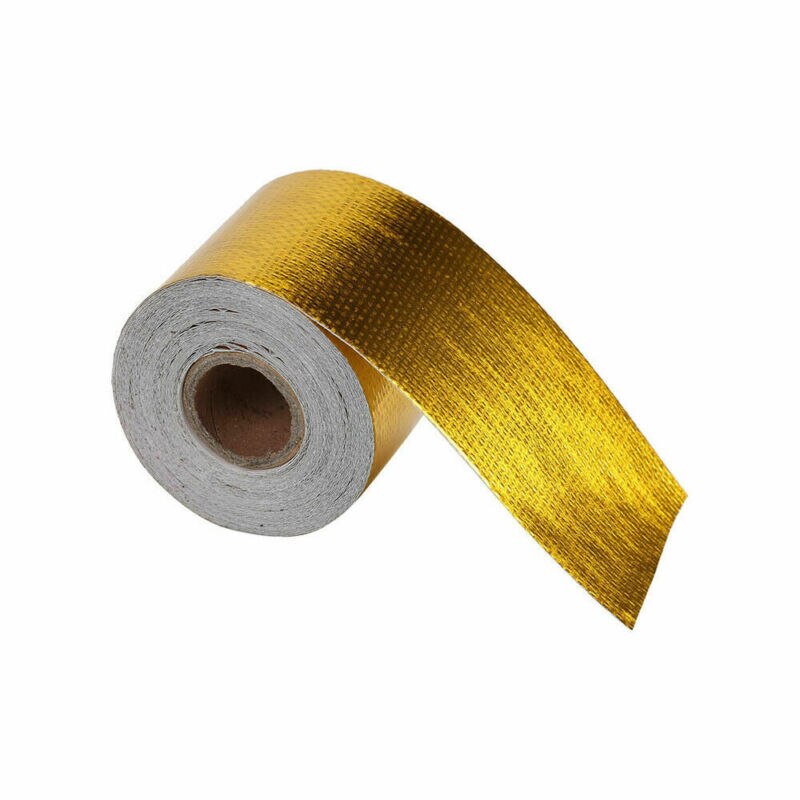 Reflective Aluminum Foil Tape 1Roll of (5m*5cm) Self Adhesive High Temperature Heat Shield Wrap Gold