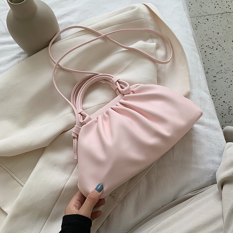 Wolke Tasche Mit Schulter Griff Sommer Weibliche Elegante Schulter Handtaschen Kleine PU Leder Umhängetaschen Für Frauen: Big Pink
