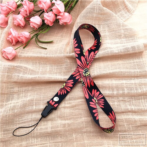 10pcs/lot Spring Scent Inspired flower lanyard neck strap usb flash drive id card Pass Gym lanyard para llaves DIY Hang Rope: J04