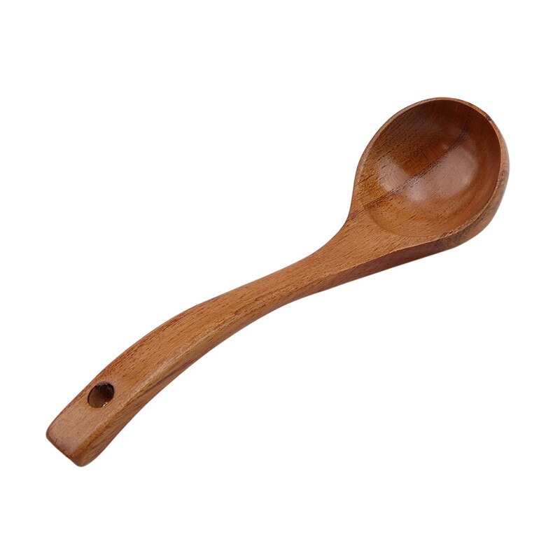 Long Wooden Cooking Scoop With Straight Handle Catering Tableware Kitchen Utensils Natural Wood Spoon Soup Ladle