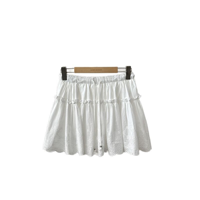 Korte nederdele kvinder plisseret nederdel a-linje slank mini streetwear splejs  y2k fest klub snørebånd ensfarvet blonder afslappet sommer