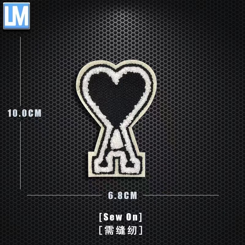 Herz EINE Stickerei kleidung zubehör Patch tuch aufkleber kleine Etikett pfirsich herz stickerei abzeichen abzeichen pfirsich
